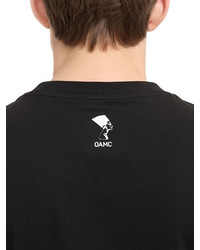 Oamc Omega Print Cotton Jersey T Shirt