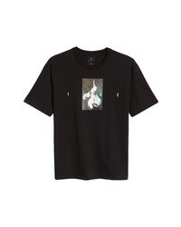 Iise Orchid Graphic Tee In Black At Nordstrom