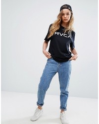 RVCA Oversized Boyfriend T Shirt With Logo Print