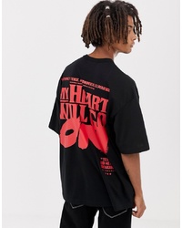 Cheap Monday Oversized T Shirt In Black With Back Print