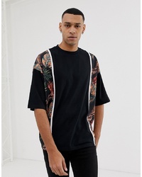 ASOS DESIGN Oversized T Shirt With Cut And Sew Print Panels