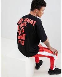 ASOS DESIGN Oversized T Shirt With Distorted Text Back Print And Half Sleeve