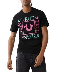 True Religion Brand Jeans Overt Logo Cotton Graphic Tee In Jet Black At Nordstrom