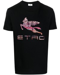Etro Paisley Logo Print T Shirt