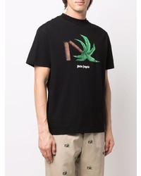 Palm Angels Palm Tree Print Cotton T Shirt