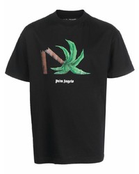 Palm Angels Palm Tree Print Cotton T Shirt