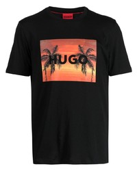 Hugo Palm Tree Print Cotton T Shirt