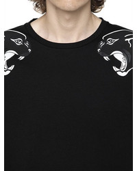 Valentino Panther Printed Cotton Jersey T Shirt