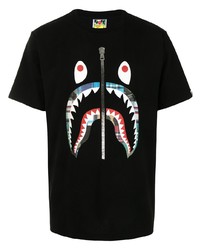 A Bathing Ape Patchwork Shark Print Cotton T Shirt
