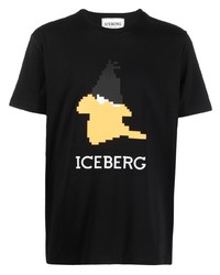 Iceberg Pixelated Graphic Print T Shirt