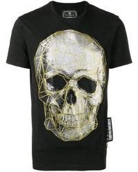 Philipp Plein Platinum Skull Print T Shirt