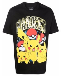 MARKET Pokemon Pikachu Logo Print T Shirt