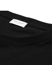 Saint Laurent Printed Cotton Crew Neck T Shirt