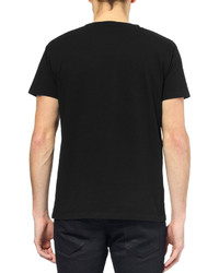 Saint Laurent Printed Cotton Crew Neck T Shirt