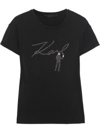 Karl Lagerfeld Printed Cotton T Shirt