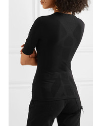 Balenciaga Printed Textured Stretch Jersey Top