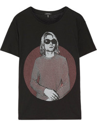 R 13 R13 Kurt Boy Printed Cotton And Cashmere Blend T Shirt Black