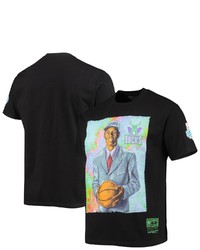 Mitchell & Ness Ray Allen Black Milwaukee Bucks Hardwood Classics Draft Day Colorwash T Shirt