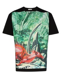 Valentino Red Dragon Graphic Print T Shirt