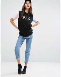 Fila Relaxed Boyfriend T Shirt With Contrast Sleeves