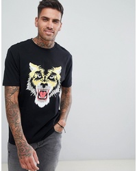 ASOS DESIGN Relaxed T Shirt With Tiger Print