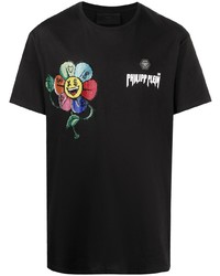 Philipp Plein Rhinestone Embellished Flowers T Shirt