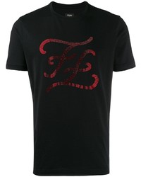 Fendi Rhinestone Karligraphy T Shirt