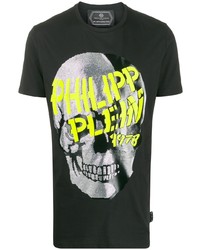 Philipp Plein Rhinestone Skull Logo T Shirt