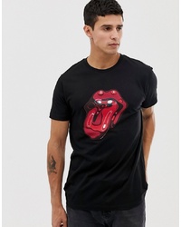 ASOS DESIGN Rolling Stones Liquid Tongue T Shirt