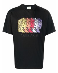 Aries Roman Head Print T Shirt