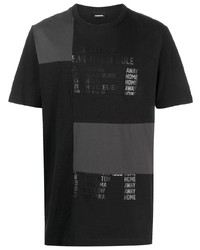 Diesel Schedule Print Patchwork T Shirt