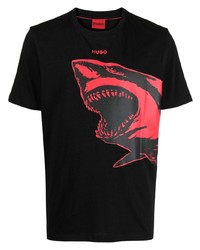 Hugo Shark Print Cotton T Shirt