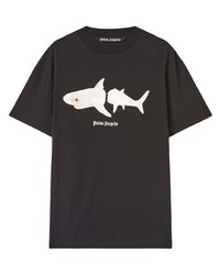 Palm Angels Shark Print Organic Cotton T Shirt