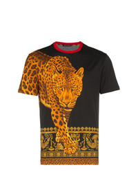 Versace Signature Wild Print Cotton T Shirt