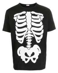 FURSAC Skeleton Print Cotton T Shirt