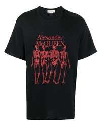 Alexander McQueen Skeleton Print Logo T Shirt