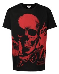 Alexander McQueen Skull Logo Print T Shirt