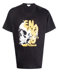 Alexander McQueen Skull Print Cotton T Shirt