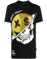 Philipp Plein Skull Print Embellished T Shirt