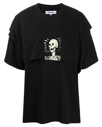 Salute Skull Print Layered T Shirt