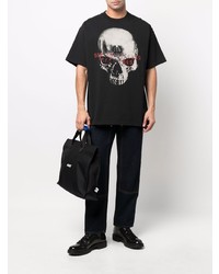 44 label group Skull Print Short Sleeved T Shirt