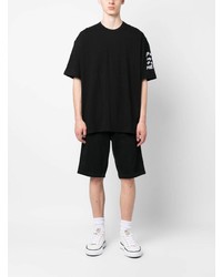 Black Comme Des Garçons Slogan Print Cotton T Shirt