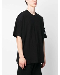 Black Comme Des Garçons Slogan Print Cotton T Shirt