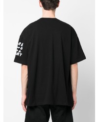 Black Comme Des Garçons Slogan Print Cotton T Shirt