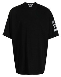 Black Comme Des Garçons Slogan Print Cotton T Shirt