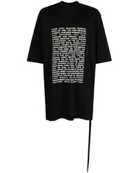 Rick Owens Slogan Print Cotton T Shirt