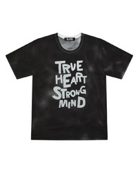 Black Comme Des Garçons Slogan Print Cotton T Shirt