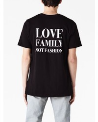 Family First Slogan Print Crew Neck T Shirt
