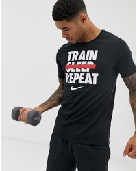 Nike Training Slogan T Shirt In Black Av5400 010