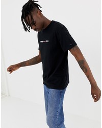 Tommy Jeans Small Text Logo T Shirt In Black